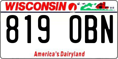 WI license plate 819OBN