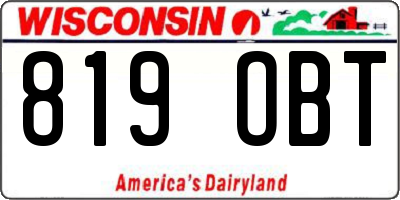 WI license plate 819OBT