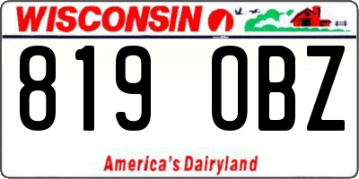 WI license plate 819OBZ