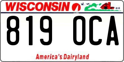 WI license plate 819OCA