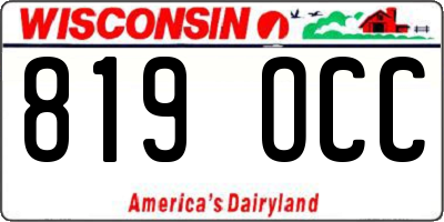 WI license plate 819OCC