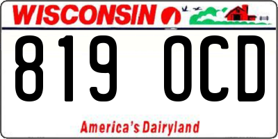 WI license plate 819OCD