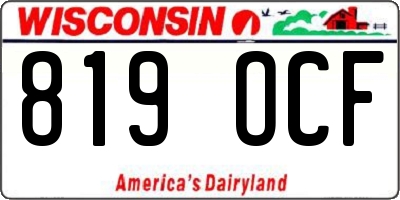 WI license plate 819OCF