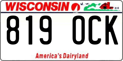 WI license plate 819OCK