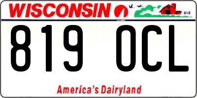 WI license plate 819OCL