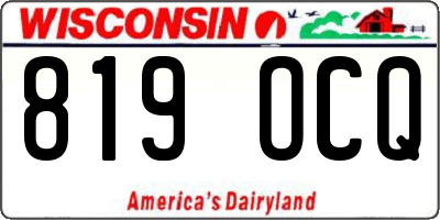 WI license plate 819OCQ
