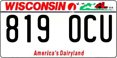 WI license plate 819OCU