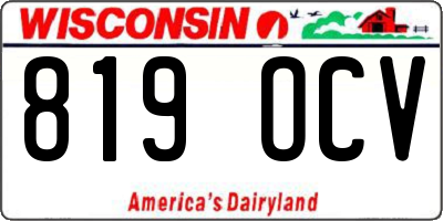 WI license plate 819OCV