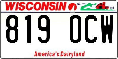 WI license plate 819OCW