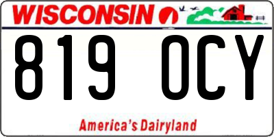 WI license plate 819OCY