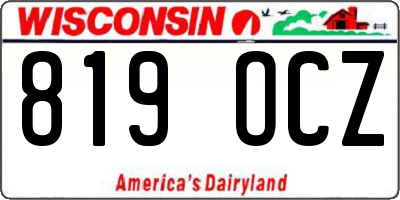 WI license plate 819OCZ
