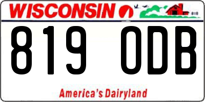 WI license plate 819ODB