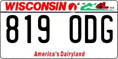 WI license plate 819ODG