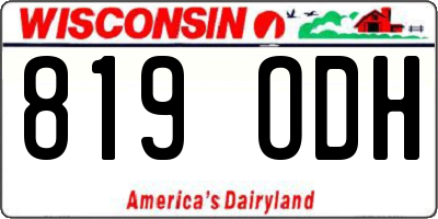 WI license plate 819ODH