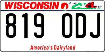 WI license plate 819ODJ