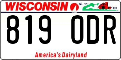 WI license plate 819ODR
