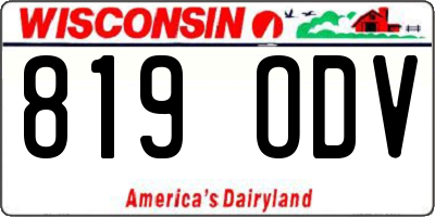 WI license plate 819ODV