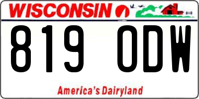 WI license plate 819ODW