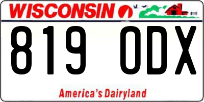 WI license plate 819ODX