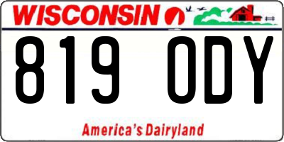 WI license plate 819ODY