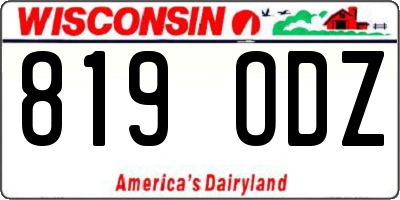 WI license plate 819ODZ