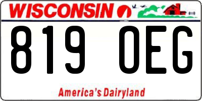 WI license plate 819OEG