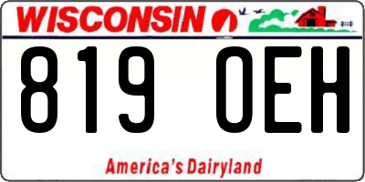 WI license plate 819OEH