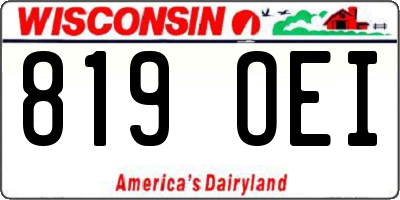WI license plate 819OEI