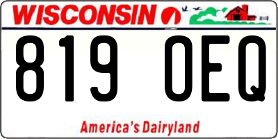 WI license plate 819OEQ
