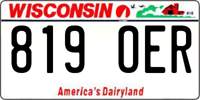 WI license plate 819OER