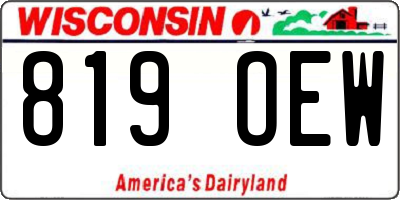 WI license plate 819OEW