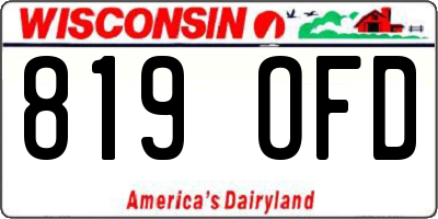 WI license plate 819OFD