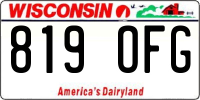 WI license plate 819OFG