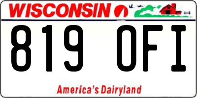 WI license plate 819OFI
