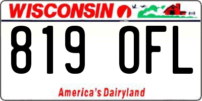 WI license plate 819OFL
