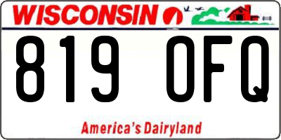 WI license plate 819OFQ