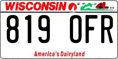 WI license plate 819OFR