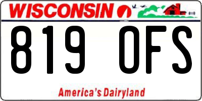 WI license plate 819OFS