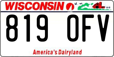 WI license plate 819OFV