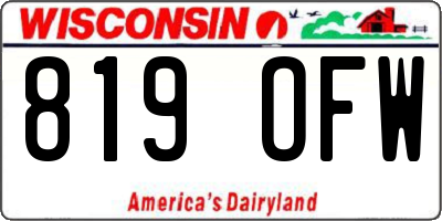 WI license plate 819OFW