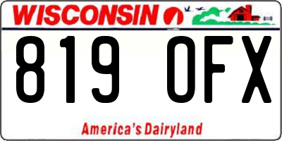 WI license plate 819OFX