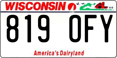 WI license plate 819OFY