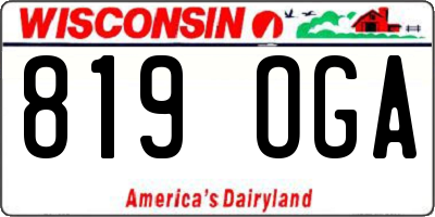 WI license plate 819OGA