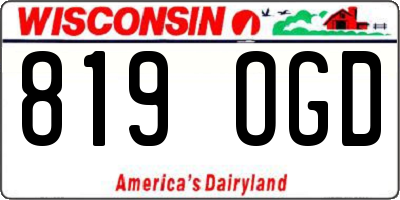 WI license plate 819OGD