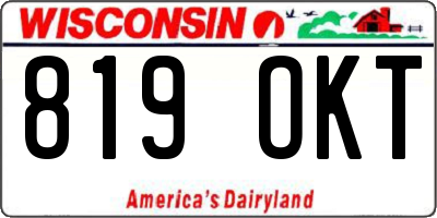 WI license plate 819OKT