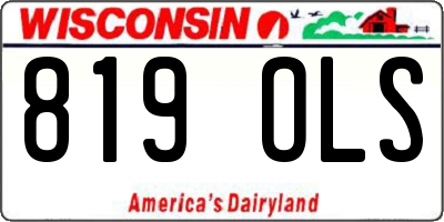 WI license plate 819OLS