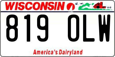 WI license plate 819OLW