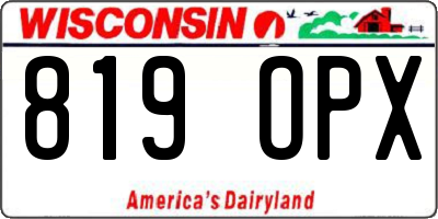 WI license plate 819OPX
