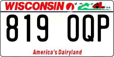 WI license plate 819OQP