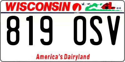 WI license plate 819OSV